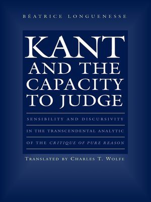 cover image of Kant and the Capacity to Judge
